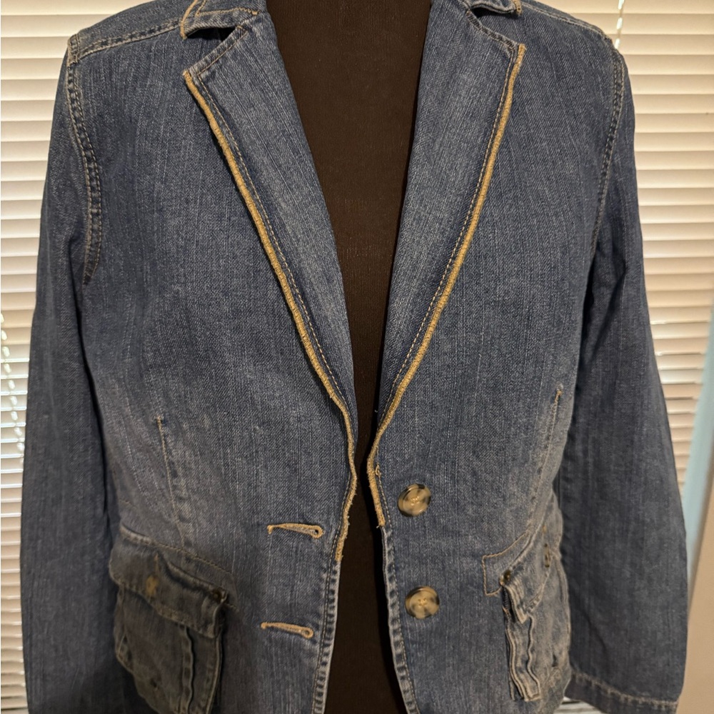 Madison Denim Jacket with Gold Accents